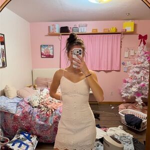 Miami Cream Floral Mini Dress